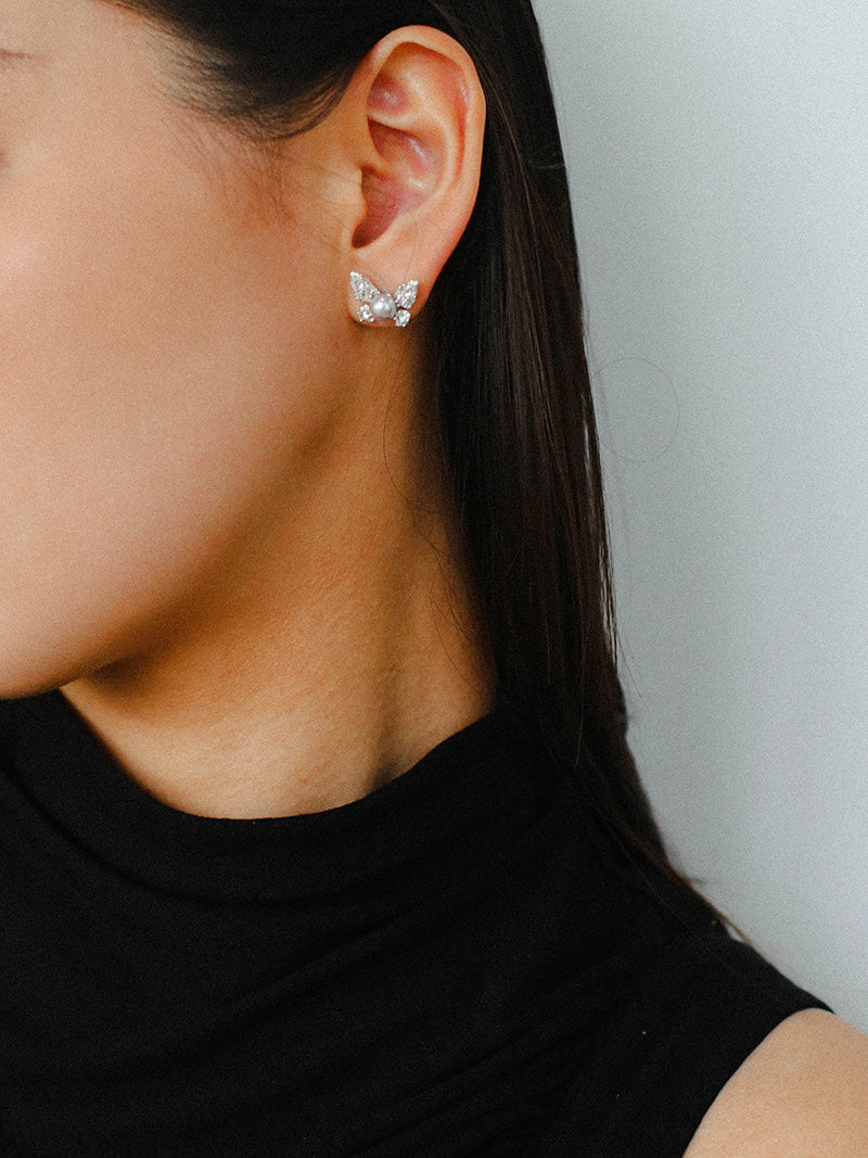 Celeste Butterfly Pearl Earrings